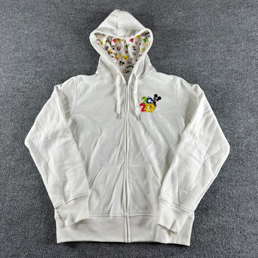 Disney Parks Walt Disney World 2020 Mickey Minnie White Zip Hoodie Sweatshirt M